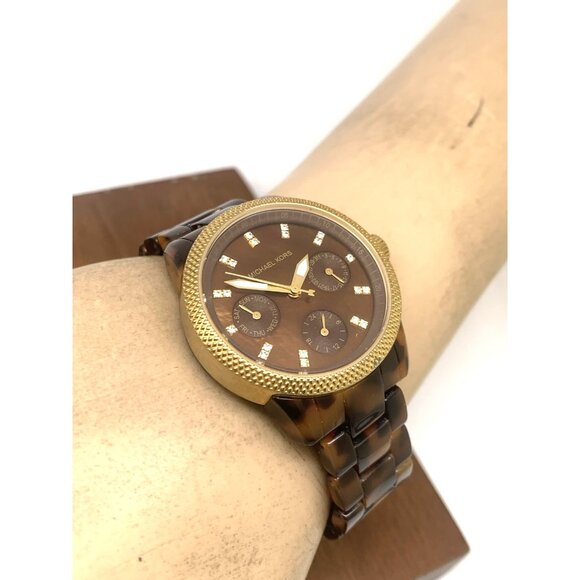 Michael Kors Women's Watch MK5399 Ritz Quartz Gold Tortoise Shell 33mm - Picture 6 of 13